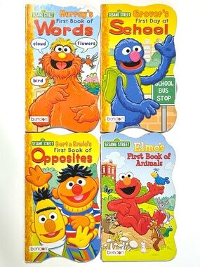 4/$20 Sesame Street Board Books: Bert, Ernie Grover, Murray & Elmo.